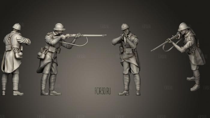 French soldier 1 4 stl model for CNC